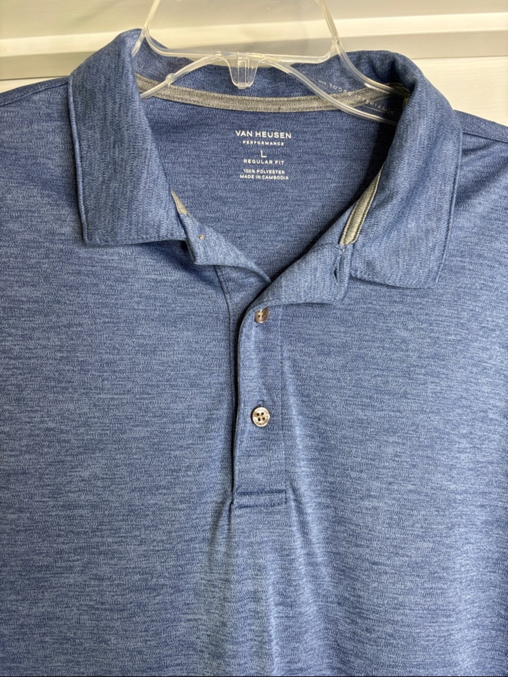 Van Heusen Men’s Heather Blue Performance Polo large